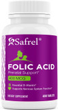 Safrel Folic Acid 400 Mcg - Vitamin B9-400 Tablets, Essential Prenatal And Postnatal Vitamin For Fetal Development, Red Blood Cell Production, Cell And Neural Development | Non-Gmo, Vegan