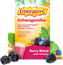 Emergen-C Vitamin C Ashwagandha Drink Mix, Dietary Supplement For Immune Support, Berry Blend - 18 Count