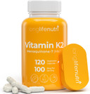 Vitamin K2 Mk-7 100Mcg  Nutrient Support For Bones And Circulation, 120 Vegetarian Capsules, 4-Month Supply, Lab Tested, Made In The Usa, Non-Gmo