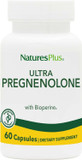 "Natures Plus Ultra Pregnenolone – 50 mg, 60 Vegetarian Capsules, with Bioperine, Gluten-Free."