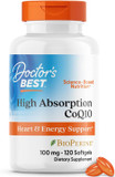"Doctor's Best High Absorption CoQ10 with BioPerine® – 100 mg, 120 Vegan Capsules"