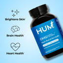 Hum Omg! Omega The Great - Triple Omega 3 Fish Oil Supplement With Dha, Eha & Vitamin E To Support Bright & Even Skin Tone - Gluten Free & Non-Gmo (60-Count)