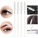 300Pcs Disposable Mascara Wands Spoolie Brush Crystal Eyebrow Brushes Eyelash Extension Applicator Makeup Kits.Myaokue-Up (White-White)White-White