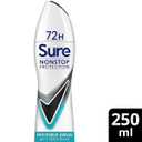 Sure Antiperspirant Deo Aerosol Nonstop Invisible Aqua 250Ml