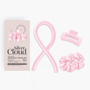 Silver Cloud Pink Satin Heatless Curler Set