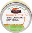 A 4.4-ounce (125g) jar of Palmer's Cocoa Butter Formula Tummy Butter for Stretch Marks, featuring the brand's signature brown and white packaging with orange accents, labeled to highlight its cocoa butter content and stretch mark benefits.