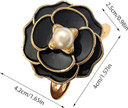 Elegant Pearl Flower Scarf Ring Clip – Fashionable Camellia Scarf Buckle,Scarf Rings for Women(Packof2)
