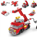Assembling Building Blocks - Crane Engineering Team, Army Tank Team, Blue Sky Police Team, City Fire Brigade | 6-in-1 Educational Construction Toy Set & Birthday Gift for Kids