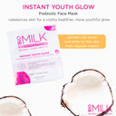 Bio Milk Instant Youth Glow Vegan Face Mask, 3 Pack, 100% Natural Prebiotics And Superfoods For Healthy Skin Nutrition.34 Fl Oz