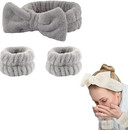 SOFT SPA Headband & Wrist Wash Bands Set – Cute Elastic Skincare Headbands & Absorbent Wristbands for Washing Face, Makeup, and Skincare