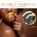 Dermora Skin Treatment Mask Golden Glow Lip Mask - 20 Pack Lip Gel Masks - Rejuvenating Lip Masks For Lines, Wrinkles, Tightening, Firming