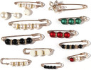 Double Faux Pearl Brooch Pin Set – Elegant Safety Pins for Cardigans, Shawls & Waist Adjustments
