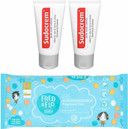 Set 2 Sudocrem Baby Skin Care Cream & 1 pack of Baby Wipes, Irritations, Spots, Rashes And Sores, Excellent For Baby Nappy Care, Soothes and protects Skin Protectant