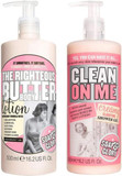 Soap and Glory The Righteous Body Butter Lotion Bundled with Clean on Me Creamy Clarifying Shower Gel 500 millilitre Hand Pumps