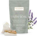 Bath Salts | Foot Soak | Himalayan Salts with Lavender and Jojoba Essential Oils | Treat Aches | Muscle Recovery | Tired Feet | Nail Care | Cotton Bag & Wooden Scoop | (500g) (Relax) Bath Salts | Foot Soak | Himalayan Salts with Lavender and Jojoba Essential Oils | Treat Aches | Muscle Recovery | Tired Feet | Nail Care | Cotton Bag & Wooden Scoop | (500g) (Relax)