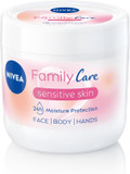 NIVEA Almond, Family Care Sensitive Moisturising Cream, Body Cream for Dry Skin, Sensitive Skin Moisturiser with Natural Almond Oil, Suitable for the Whole Family, 450 ml (Pack of 2)