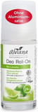 Alviana Natural Cosmetics Roll-On Deodorant, Organic Lime, 50ml, Natrue