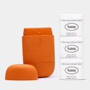 Fussy - Natural Refillable Deodorant - Burnt Orange Case & Variety Refill Pack - Wide Eyed Citrus, Night Tales Flora & Wavy Days Mint - Aluminium Free - Vegan & Cruelty Free - 100% Natural & Effective