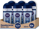 NIVEA MEN Cool Kick Roll-on 6 x 50 ml, Men's Deodorant for Effective Protection 72h, Anti-Perspirant Deodorant Roll-on Alcohol-Free and Dermotested with Fresh and Revitalising Fragrance
