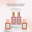 Gucci Perfumes for Women - 4 Pcs. Women's Fragrances Gift Set for Women - 2X Gucci Bloom Perfume for Women 0.16oz and 2X Gucci Flora Perfume for Women 0.16oz