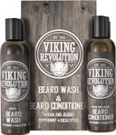 Viking Revolution - Beard Shampoo And Conditioner - Natural Beard Wash & Beard Conditioner With Argan & Jojoba Oils - Softens & Strengthens - Gifts For Men - Peppermint & Eucalyptus - 2 x 150 ml