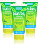 Beauty Formulas Tea Tree Face Wash - Salicylic Acid & Exfoliating Deep Cleansing Foaming Face Cleanser for All Skin Types - Face Exfoliator, Facial Cleanser for Teen, Women, Men, 3 pack+Cheeroo Magnet