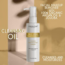 Simon&Tom 100% Natural Make-Up Remover, Full Concentrated Silky Argan Cleansing Oil, Deeply hydrating, For face, lips and eyes, With argan and sweet almond oils, 150 ml