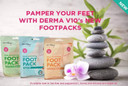 Derma V10 Foot Pack Mask (6 Pack) Deep Moisturising (Tea Tree & Peppermint, Honey & Almond, Argan Oil)