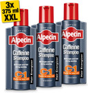 Alpecin Caffeine Shampoo C1 6x 375ml | Against Thinning Hair | For Stronger and Thicker Hair | Natural Hair Growth Shampoo for Men | Hair Care for Men Made in Germany