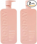 MONDAY Haircare Smooth Shampoo & Conditioner Twin 2 x 800ml - Cruelty-Free, SLS & Paraben Free - Dermatologically Tested | For Frizzy Hair, With Shea Butter for Hair Nourishment