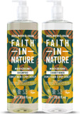 Faith In Nature 2 x 1L Natural Lavender & Geranium Shampoo and Conditioner Set, Nourishing, Vegan & Cruelty Free, No SLS or Parabens, For Normal to Dry Hair