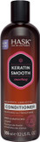 HASK Keratin Smoothing Conditioner for all hair types, colour safe, gluten-free, sulfate-free, paraben-free - 1 355mL Bottle