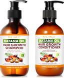 Batana Oil Shampoo and Conditioner Set - Organic Conditioning Shampoo For Strengthening and Volumizing Fine and Thinning Hair, Hair Loss Shampoo for Thickening Hair for Women and Men