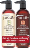PURA D'OR Professional Grade Hair Thinning Therapy Shampoo & Conditioner Regimen Clinically Tested Super Concentrated for Maximum Results, Sulfate Free Natural & Organic Ingredients, Men & Women