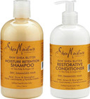 Shea Moisture Raw Shea Butter, DUO set Moisture Retention Shampoo + Restorative Conditioner, 13 Ounce, 1 each by Shea Moisture