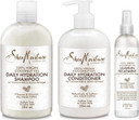 100% Virgin Coconut Oil TRIO BUNDLE| Daily Hydration Conditioner 13 Oz, Daily Hydration Shampoo 13 Oz & Leave-in Treatment 8 Oz by Shea Moisture