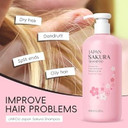 Japanese Sakura Shampoo, 14.10oz Clarifying,Hydrating and Thickening Hair Care - Repairs, Shine, Strengthens Volumizing Vegan Shampoo for Dry Damaged Hair Care & Scalp Exfoliation, Pink
