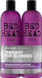 TIGI Bed Head Dumb Blonde Shampoo and Conditioner Set - Nourishing Professional Coloured Hair Treatment - Ideal For Blonde Hair - 750 ml (Pack of 2)