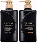 Shiseido TSUBAKI Premium Shampoo and Conditioner Set - Deep Moisturiser and Repair for Smooth, Shiny Hair, 490 ml x 2