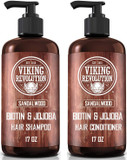Viking Revolution - Men's Shampoo & Conditioner - 2 x 500 ml - Natural Shampoo with Jojoba Oil and Mint Oil - Peppermint & Eucalyptus Scent