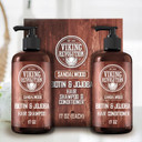 Viking Revolution - Mens Shampoo And Conditioner - 2 x 500 ml - Natural Shampoos with Jojoba Oil and Biotin - Sandalwood Shampoo Men