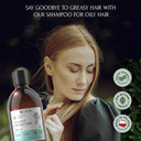 Vis Plantis Mint Shampoo for Oily Hair and Scalp with Zinc - Reduces Dandruff & Controls Sebum - 500ml Natural Shampoo for Greasy Hair and Roots - Silicone & Sulphate Free Itchy Scalp Treatment