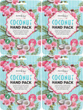 Derma V10 Coconut Hand Pack, Deep Moisturising, Enriched with Coconut Oil and Vitamin E - 4 Pack