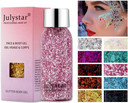 Julystar Beauty Colorful Stage Makeup Flash eye shadow Liquid Face Body Sequins Gel Liquid eye shadow Makeup (02#)