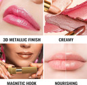 OULAC Glow Metallic Shine Lipstick, Nude High Impact Lipcolor, Lightweight Soft and Ultra Hydrating, Long Lasting, Vegan & Cruelty-Free, Full Coverage Lip Color 4.3 g/0.15 GM10 Chicness