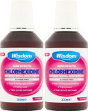 Wisdom Chlorhexidine Mouthwash - Original - Alcohol Free (2 x 300ml Bottles)