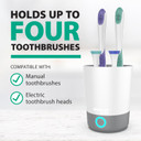 Steripod Brand UV Home Countertop Toothbrush Sanitizer, Reduces Harmful Microorganisms, Toothbrush Holder and Cleaning Station, Holds Four Toothbrushes