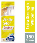 White Glo Smokers Formula Whitening Toothpaste Pack 150g -Pack of 2 (with Sanitral 50 Pcs Dental Floss Stick Included as a Gift)