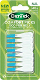 DenTek Eco-Friendly Interdental Comfort Picks - Medium/Large, for Removing Food and Plaque Between Teeth. 40 Pack