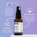 Q+A Retinol Facial Serum (30ml), Face Serum Skincare with Retinol, Squalane & Bisabolol, Smooths Fine Lines, Evens Skin Tone & Boosts Radiance, Vegan & Fragrance Free Q+A Retinol Facial Serum (30ml), Face Serum Skincare with Retinol, Squalane & Bisabolol, Smooths Fine Lines, Evens Skin Tone & Boosts Radiance, Vegan & Fragrance Free